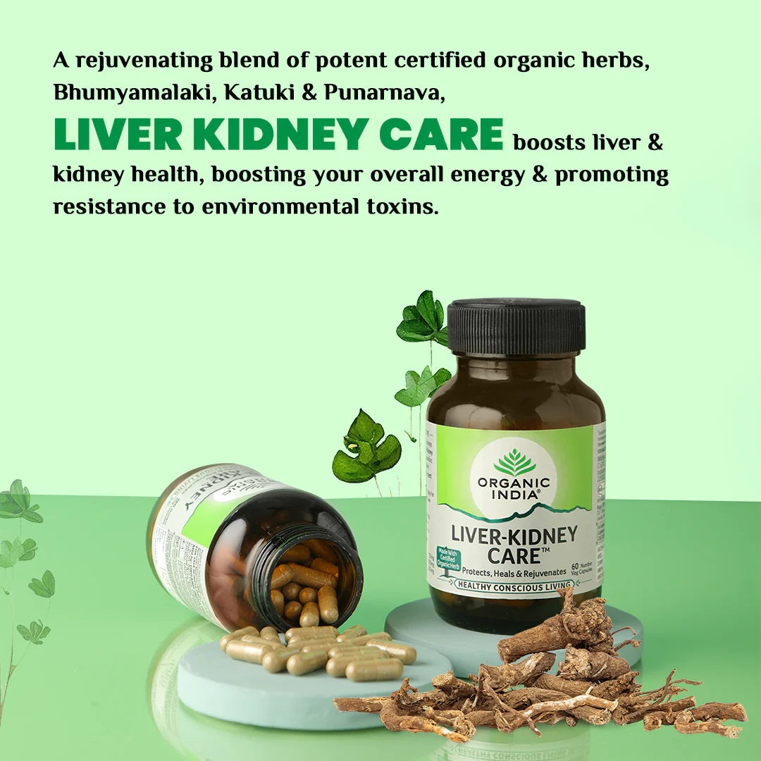 Organic India Liver Kidney Care Capsule – Protects, Heals & Rejuvenates (180 Capsules)